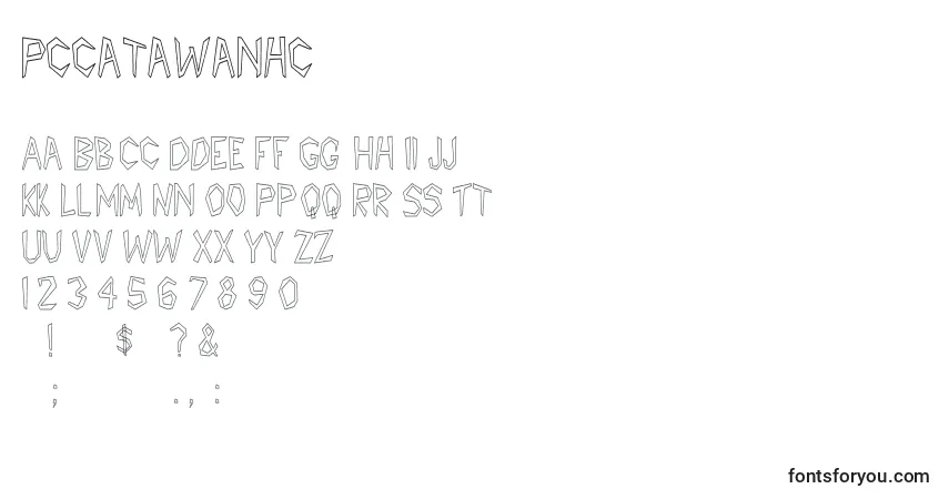 A fonte Pccatawanhc – alfabeto, números, caracteres especiais