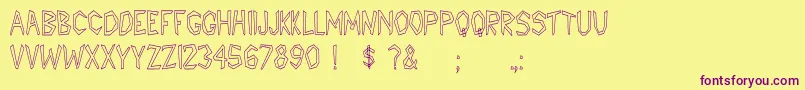 Pccatawanhc Font – Purple Fonts on Yellow Background