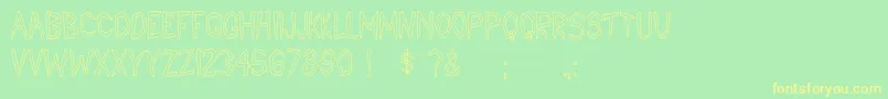 Pccatawanhc Font – Yellow Fonts on Green Background