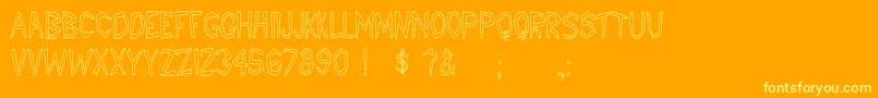 Pccatawanhc Font – Yellow Fonts on Orange Background