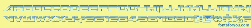 Tarrgetplat Font – Blue Fonts on Yellow Background