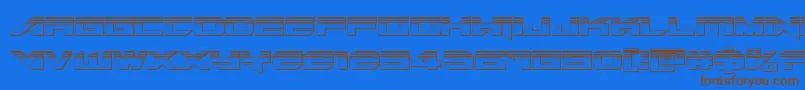 Tarrgetplat Font – Brown Fonts on Blue Background