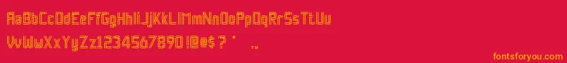 Шрифт RockpaperscissorsRegular – оранжевые шрифты на красном фоне