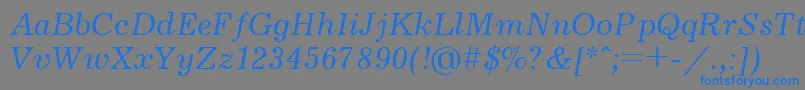 フォントJrn56 – 灰色の背景に青い文字