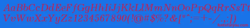 Jrn56-Schriftart – Rote Schriften auf blauem Hintergrund