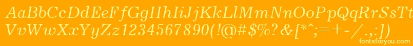 Jrn56-Schriftart – Gelbe Schriften auf orangefarbenem Hintergrund