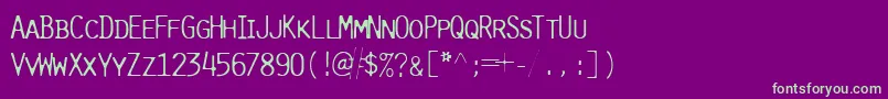 PureLightcap Font – Green Fonts on Purple Background