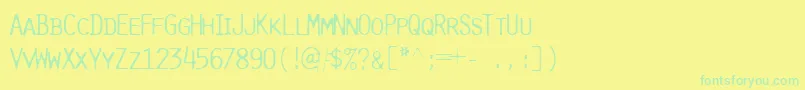 PureLightcap Font – Green Fonts on Yellow Background