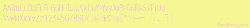 PureLightcap-fontti – vaaleanpunaiset fontit keltaisella taustalla