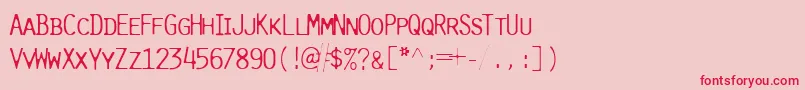 PureLightcap Font – Red Fonts on Pink Background