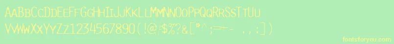 PureLightcap Font – Yellow Fonts on Green Background