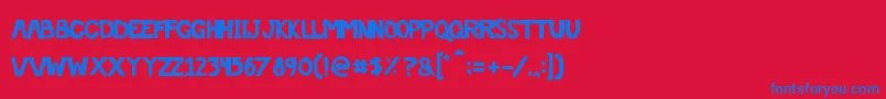 Off Font – Blue Fonts on Red Background