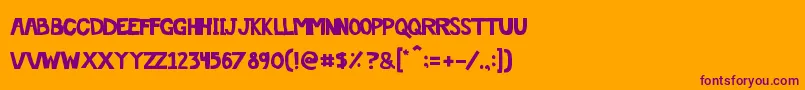 Off Font – Purple Fonts on Orange Background