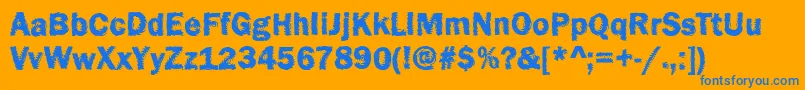 Funky21Bold Font – Blue Fonts on Orange Background