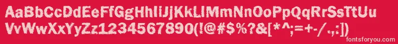 Funky21Bold Font – Pink Fonts on Red Background