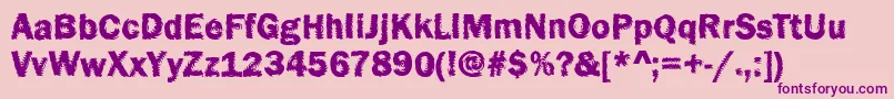 Czcionka Funky21Bold – fioletowe czcionki na różowym tle