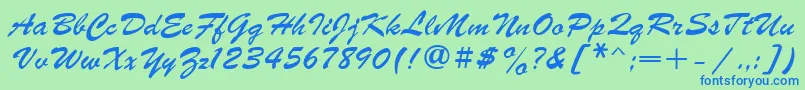 Prs Font – Blue Fonts on Green Background