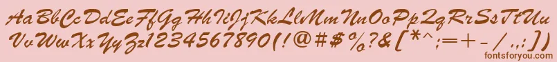 Prs Font – Brown Fonts on Pink Background