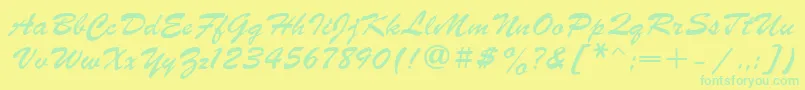 Prs Font – Green Fonts on Yellow Background