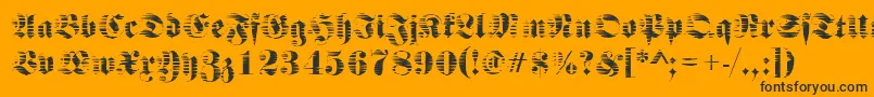 Fraktursawmill2Regular Font – Black Fonts on Orange Background