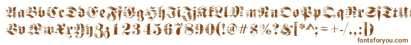 Fraktursawmill2Regular-Schriftart – Braune Schriften auf weißem Hintergrund