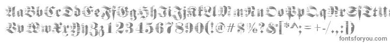 Fraktursawmill2Regular-fontti – harmaat kirjasimet valkoisella taustalla
