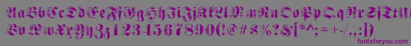 Шрифт Fraktursawmill2Regular – фиолетовые шрифты на сером фоне