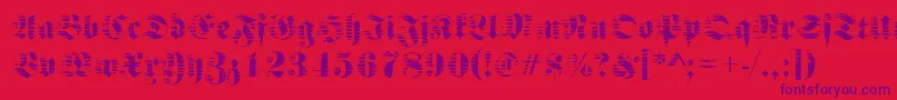 Fraktursawmill2Regular Font – Purple Fonts on Red Background