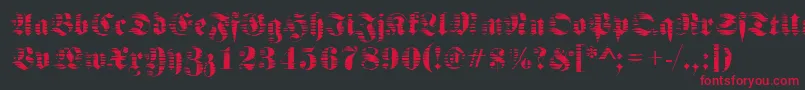 Fraktursawmill2Regular Font – Red Fonts on Black Background
