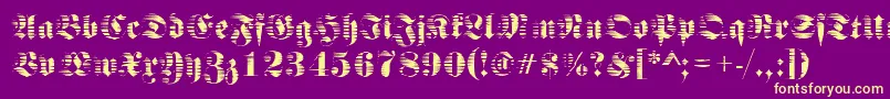 Fraktursawmill2Regular Font – Yellow Fonts on Purple Background