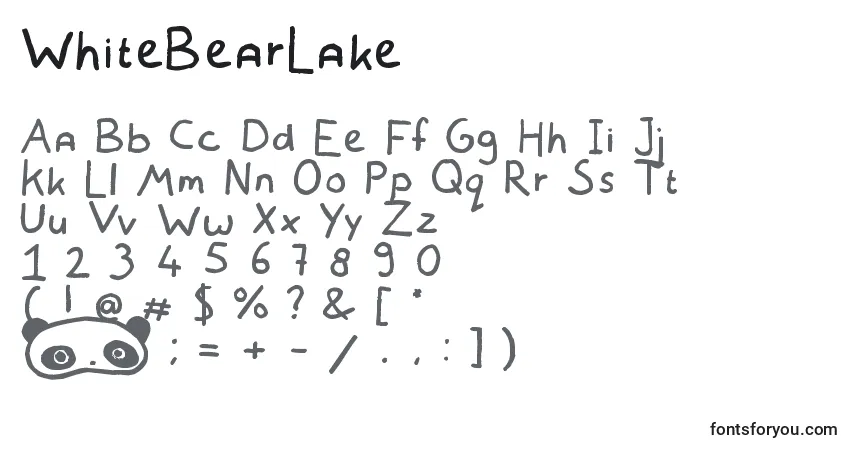 Schriftart WhiteBearLake – Alphabet, Zahlen, spezielle Symbole