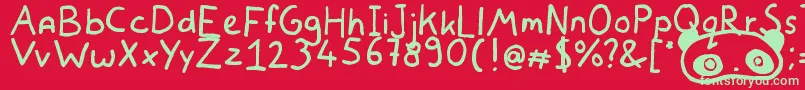 フォントWhiteBearLake – 赤い背景に緑の文字