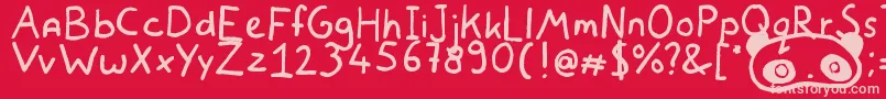 WhiteBearLake Font – Pink Fonts on Red Background