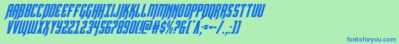 Hawkmoonital Font – Blue Fonts on Green Background