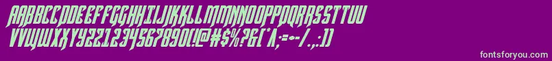 Hawkmoonital Font – Green Fonts on Purple Background