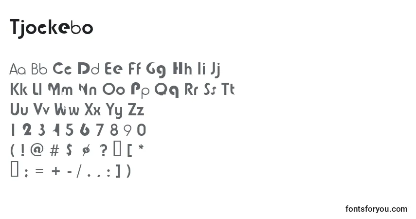 Шрифт Tjockebo – алфавит, цифры, специальные символы
