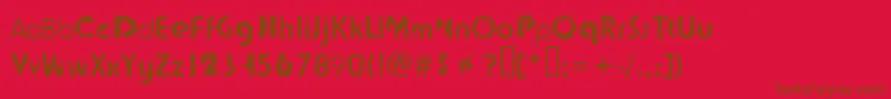 Tjockebo Font – Brown Fonts on Red Background