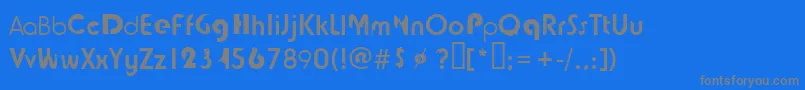 Tjockebo-Schriftart – Graue Schriften auf blauem Hintergrund