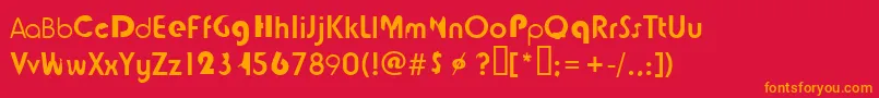 Tjockebo Font – Orange Fonts on Red Background