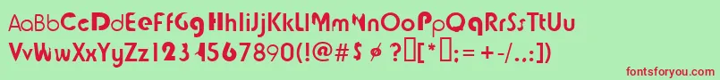 Tjockebo Font – Red Fonts on Green Background