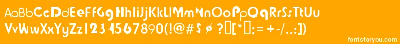 Tjockebo Font – White Fonts on Orange Background