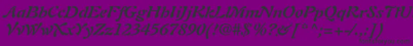 AuriolltstdBolditalic Font – Black Fonts on Purple Background