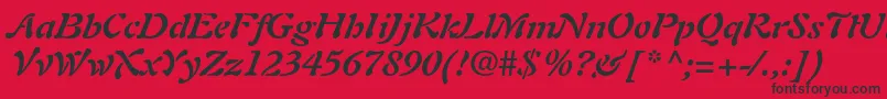 AuriolltstdBolditalic Font – Black Fonts on Red Background