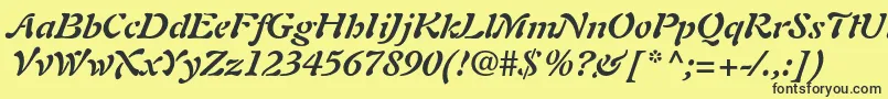 AuriolltstdBolditalic Font – Black Fonts on Yellow Background