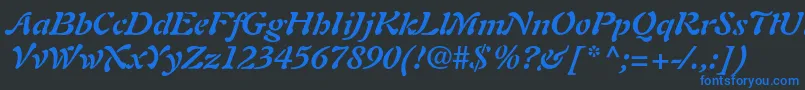 AuriolltstdBolditalic Font – Blue Fonts on Black Background