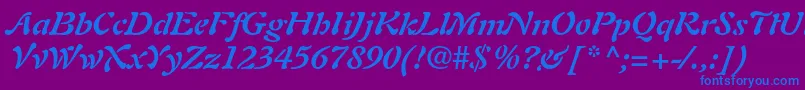 AuriolltstdBolditalic Font – Blue Fonts on Purple Background