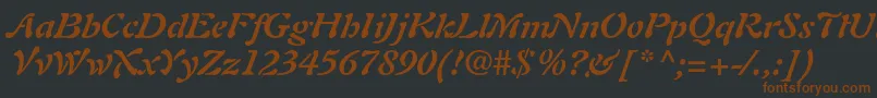 AuriolltstdBolditalic Font – Brown Fonts on Black Background