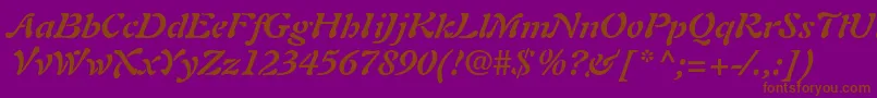 AuriolltstdBolditalic Font – Brown Fonts on Purple Background