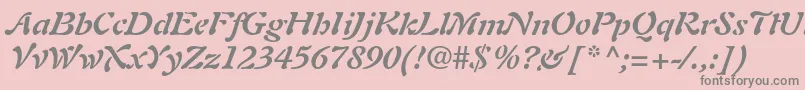 AuriolltstdBolditalic Font – Gray Fonts on Pink Background