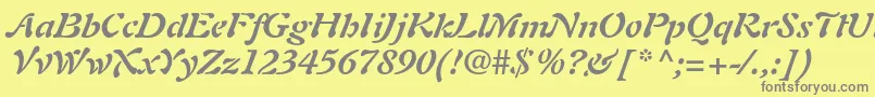 AuriolltstdBolditalic Font – Gray Fonts on Yellow Background